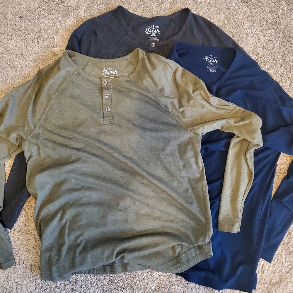 Three Fresh Clean Tees Henleys